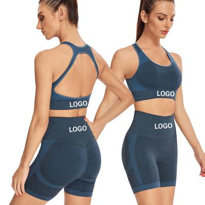 China Plus size TZ1360 seamless plus size yoga sports bra butt crack! crack! push up cyclist shorts gym fitness set for sale