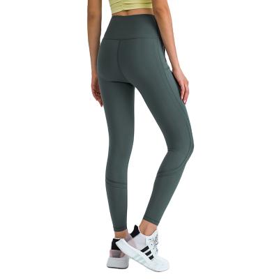 China Plus Size SY152 Line Skin Patchwork Butter Soft Leggings Slim Fit High Rise Pocket Yoga Sport Leggings for sale