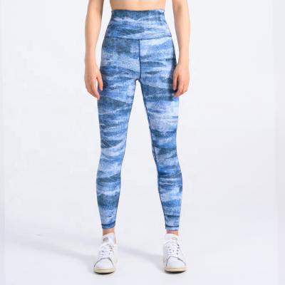 China YH0001 Antibacterial Sublimation Printed Women's Sports 7/8 High Waisted Workout Tight Yoga Gaiter With Waist Pockets for sale