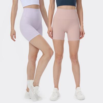 China Women plus size E4000 ribbed crac! crack! Butt Yoga Shorts No Camel Toe High Waist Butt Lift Fitness Biker Shorts for sale