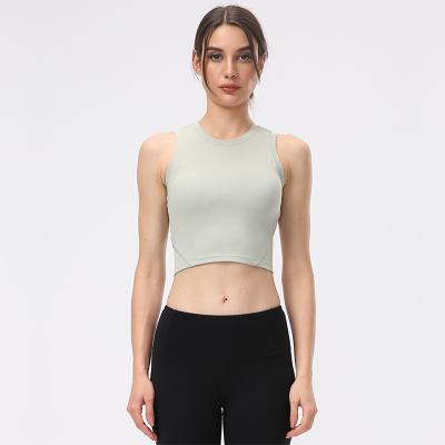 China Plus Size E3500 Women Skin Yoga Tank Top Buttery Soft Construction In Padded Lightweight Fitness Cropped Top for sale