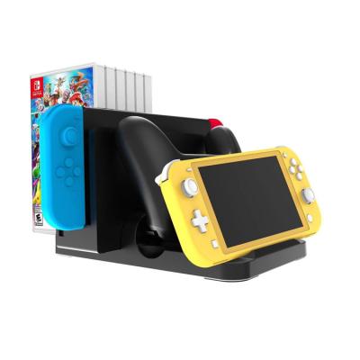 China ABS Plastic Charging Stand for Switch Lite, Charger Station Nintendo Dock for Switch Lite Console Controller with 6 Game Card Slots for sale