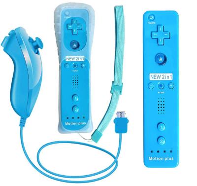 China New ABS 2 In 1 Motion Plus Remote And Nunchuck Controller For Nintendo Wii And Wii U With Silicon Case for sale