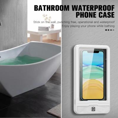 China Waterproof TPU+PC Bathroom Phone Case For iPhone 11 Pro Max Stand Wall Mounted Waterproof Phone Holder Cover For Huawei/Xiaomi/Samsung for sale