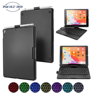 China BT Optical 360 Degree Rotatable Smart Folio Wireless Keyboard Case For iPad 2019 10.2 Keyboard Case With Stylus Slot for sale