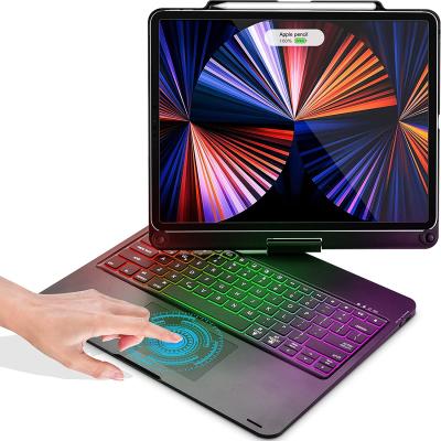 China 360 Swivel Wireless Touchpad Keyboard Case For iPad Pro 12.9 2021 Inch 2020 5th 4th gen / 2018 3rd gen for sale