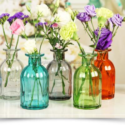 China Morden DAILY Colorful Blown Cylinder Flower Handmade Vase Crystal Glass Flower Vases For Wedding Table Centerpieces for sale