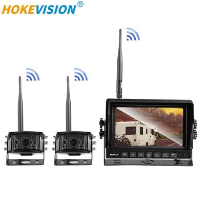 China Best Quality 1024*600 RGB Wide Angle Rear View Wireless Night Vision Car Wifi 1 2 3 4 Channel Camera Monitor System For Semi Truck for sale