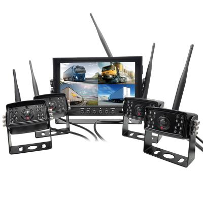 China NIGHT VISION Multi-voltage Radio Digital 2.4G DVR Quadruple View Monitor Camera System For Farm Tractor for sale