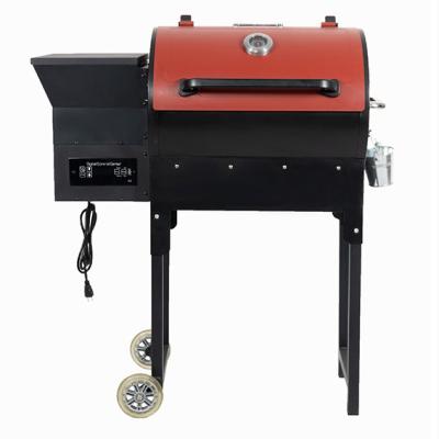 China Easily Assembled In Stock Porcelain Enameled Wood Pellet Barbecue Grill Hopper Smoker for sale