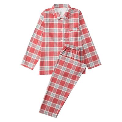 China 2201 QUICK DRY Japanese style contracted clothes autumn and winter female cotton pajamas lattice home frosted pajamas lougewear for sale