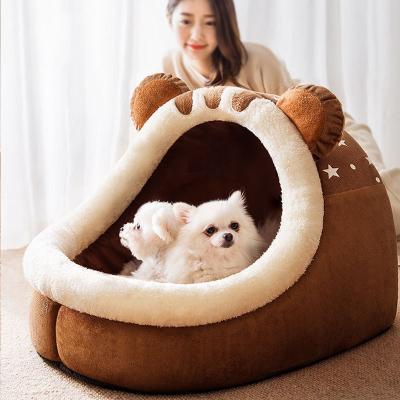 China Self-heating Indoor Bed Kitten Nest Kennel Dog Cat Sleep Puppy Room Breathable Winter Cozy Cave Tent for sale