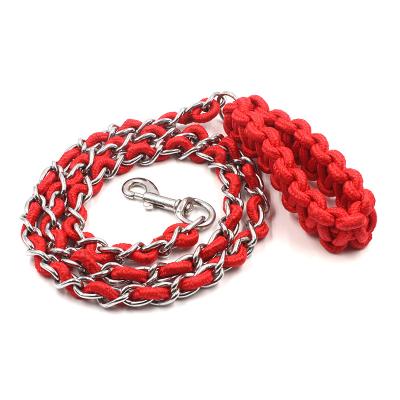 China Durable New Design Super Durable Pet Products Stainless Steel Dog Leash With Rope for sale