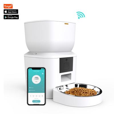 China Automatic Smart Cat Feeders Cat Food Dispenser Automatic APP Control Timed Cat Feeder with Stainless Steel Bowl for sale