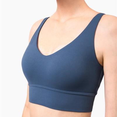 China Antibacterial Activewear Ladies Yoga Athletic Clothing Padded Sports Bra Tops for sale