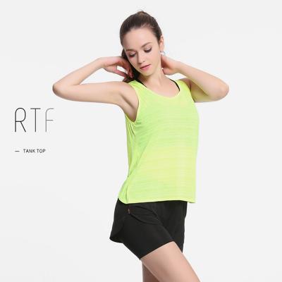 China Antibacterial Women's Yoga Cropped Top Girls Workout Fitness Tank Tops Stylish Neon Green for sale