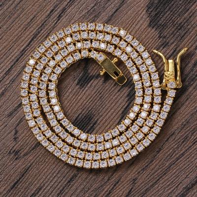 China Hiphop hip hop jewelry tiktok trend 2mm tennis chain copper micro inlaid zircon for body jewelry for sale