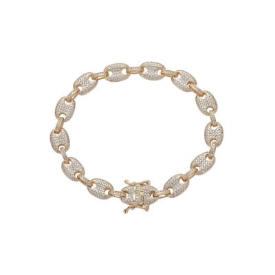 China 2021 CLASSIC Women Fashion Pig Nose Hip Hop Jewelry 9mm 9inch 10inch Copper Zircon Anklet for sale