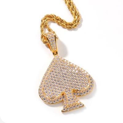 China Hip hop shovels playing card personality micro-zircon nightclub show hippie fruit pendant for sale