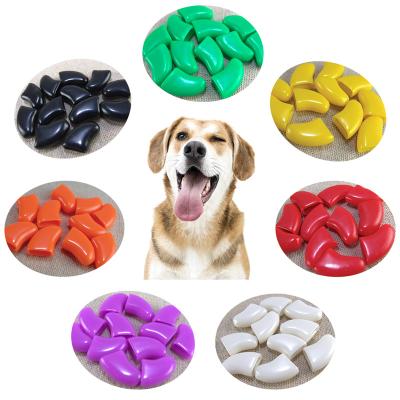 China Viable New Fashion Comfortable Dog Nail Covers Pet Claw Protector Variety Color Available With Free Adhesive 6 Sizes for sale