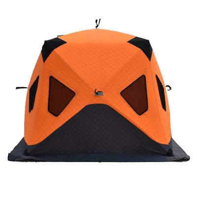 China High Quality D11mm Fiberglass Winter Canvas Camping Hiking Waterproof Ice Cube Fishing Keep Warm Tent for sale