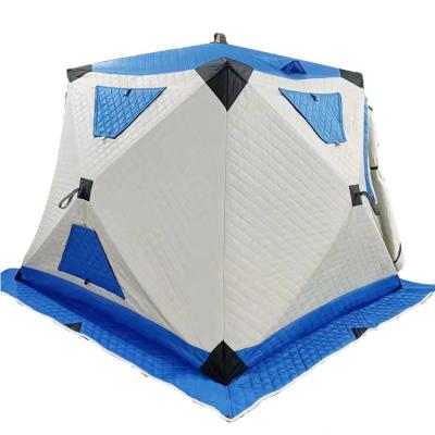 China Fiberglass Customized 4 Layer Ice Cube Snap Winter Thicken Insulated Outdoor Hunting Ice Fishing Cold Cold Resistant Tent for sale