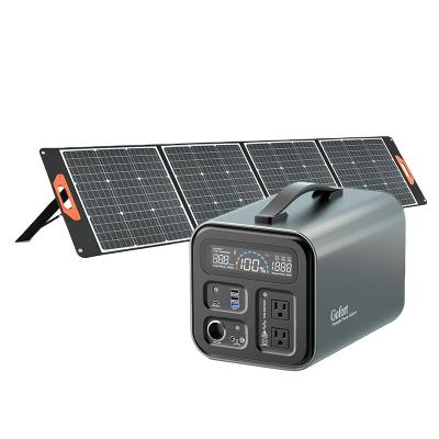 China Type C 3.7V Rate A Lithium Ion Battery 1000W 110V 220V Portable Solar Generator Power Station With Solar Panel for sale