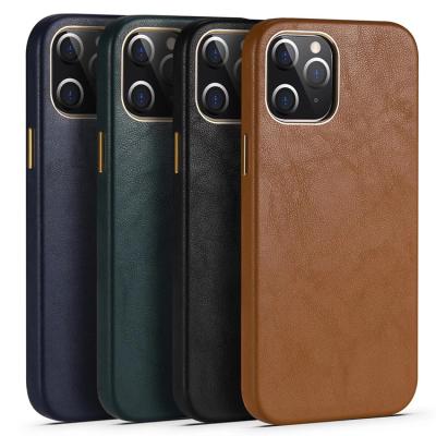 China Fanshion and original classic official process phone back cover leather iphone 2020 case 12 case covers for iphone 12promax original cow leather case for sale