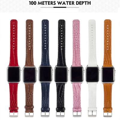 China Male/Female Luxury Simple Genuine Leather Watch Band For Apple Watch 5/4/3/2/1 for sale