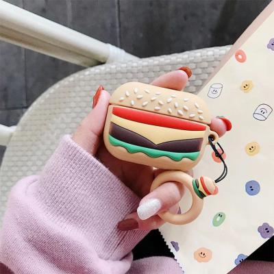 China Cartoon Factory For AirPodes 2/3 Hamburger Silicone Earphone Hamburg Shape Pro AirPodes Earphone Bag for sale