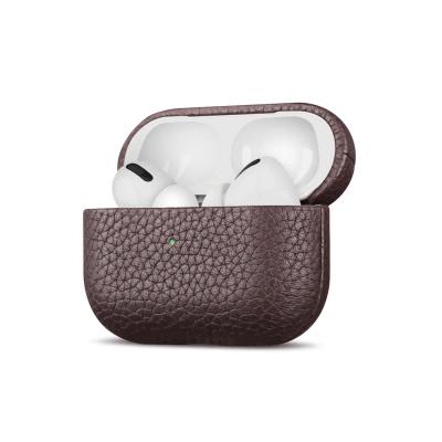 China For New Fashion Earbuds Full Grain Shockproof Pebble Leather Earphone Cover Case For Airpodss Pro for sale