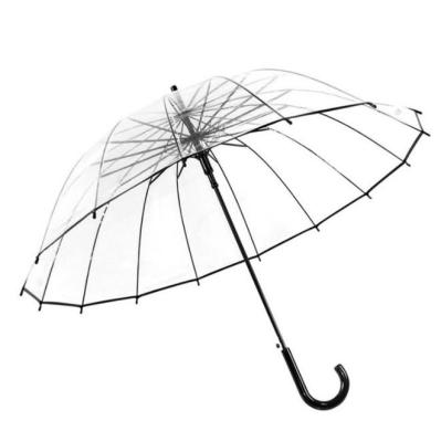 China Traditional Best Price Ribs 16 23 Inch Transparent Umbrella Clear Upright Umbrella for sale