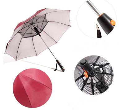 China Saiveina 190T Nylon Fabric Long Handle Umbrella With Electric Fan Summer Cooling Umbrella UV Sunscreen Creative Umbrella for sale