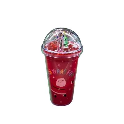 China Customized CREATIVE Christmas Tumbler With Straw Mug Classes Cup Art Decoration Cup for sale