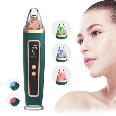 China Electric Facial Acne Treatment Blackhead Remover Vacuum Pore Remover With Hot And Cold Care 3 Skin Repair Lamps 5 Probes 5 Suction Power for sale