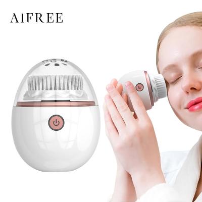 China 2021 Acne Treatment Aifree Private Label Waterproof Silicone Brush Manual Facial Cleansing Handle for sale