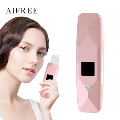 China 2021 AIFREE Amazon Ultrasonic Skin Scrubber Face Scrubber DEEP CLEANSING Portable Pore Cleansing Best Seller Facial Skin Scrubber for sale