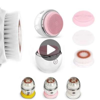 China Pore ​​Remover Radio Charging Electric Sonic Facial Cleanser Brush Face Cleansing Brush for sale