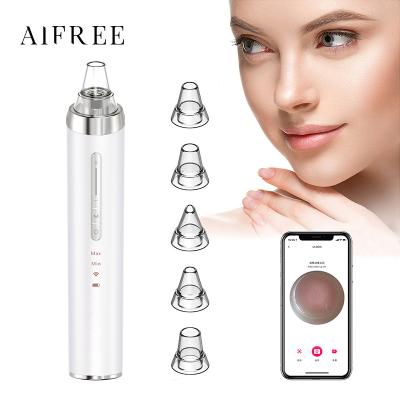 China 2022 hd vacuum acne treatment skin care blackhead remover electric visual suction wifi blackhead remover with camera for sale