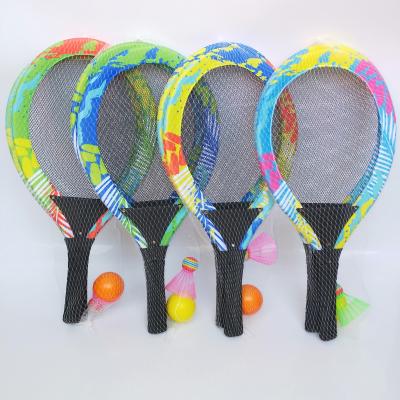 China Wholesale pp cotton cloth kids pattern tennis racket toys throw and catch racket set with high quality for sale