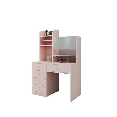 China Other factory hot sales single mirrored dressing table with storage mirror and stool for sale