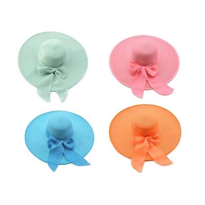 China Big Sun Protection Summer Girls Brim Hat Bowknot Fisherman Hat Wholesale for sale