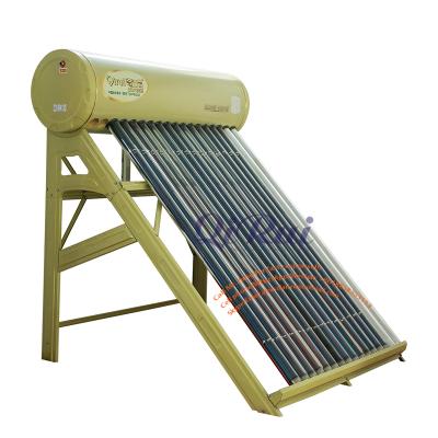 China Outdoor CE Approved 50L-500L High Efficiency Non-pressurized Vacuum Tube Solar Water Heater for sale