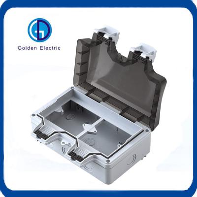 China Outdoor Waterproof Double Socket Box for Five-hole and Ten-hole Sockets Rated Current 10A for sale