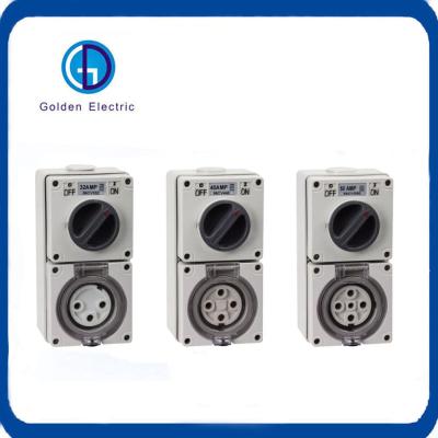 China Au Standard IP66 500V 20A 32A Waterproof 3pin 4pin 5pin Round Combination Switch Socket for sale