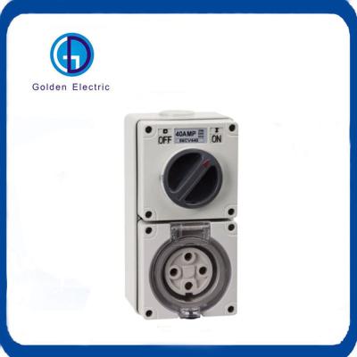 China 56CV432 500V 10A 20A 32A 40A 50A IP66 Waterproof 4 Pin Industrial Isolating Socket Switch for sale