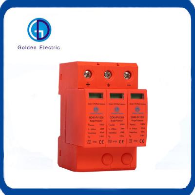 China 20ka SPD House Power Surge Protector 3p DC 1000V Protective Arrester Device DIN Rail Lightning Protection for sale