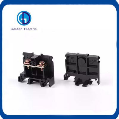 China Customization Tk Series DIN Rail Mount Type Terminal Blocks 600V Black Wire Connecting for sale