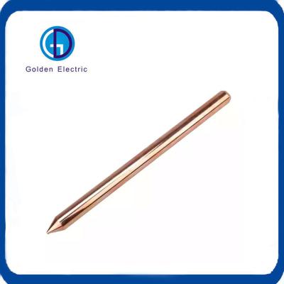 China High Voltage 17.2mm 18mm Copper Clad Steel Ground Rods for Grounding Installation for sale