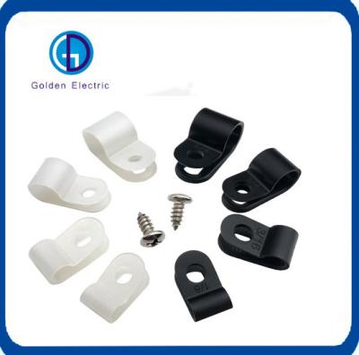 China Fire-Proof Level 94V-2 Plastic Nylon R Type Cable Clamp 6.35-7.9mm Cable Holder Clip for sale